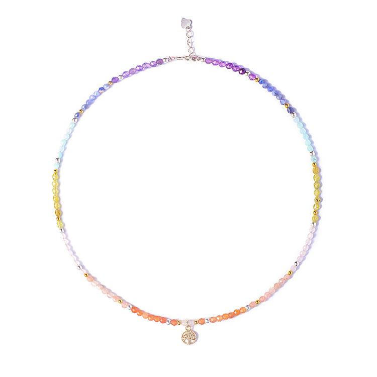 "Cosmic Root Vein" Seven-Crystal Life Tree Necklace: Wear the ever-lasting cosmic rhythm and experience the harmonious cycle of rebirth with every breath