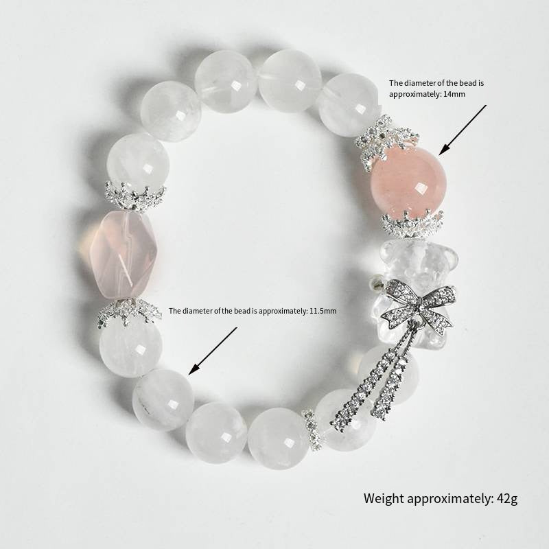❄️✨ 【 snowflake Ghost White Crystal Bear Bracelet 】 -- Pure guardian · Sweet dream ✨❄️