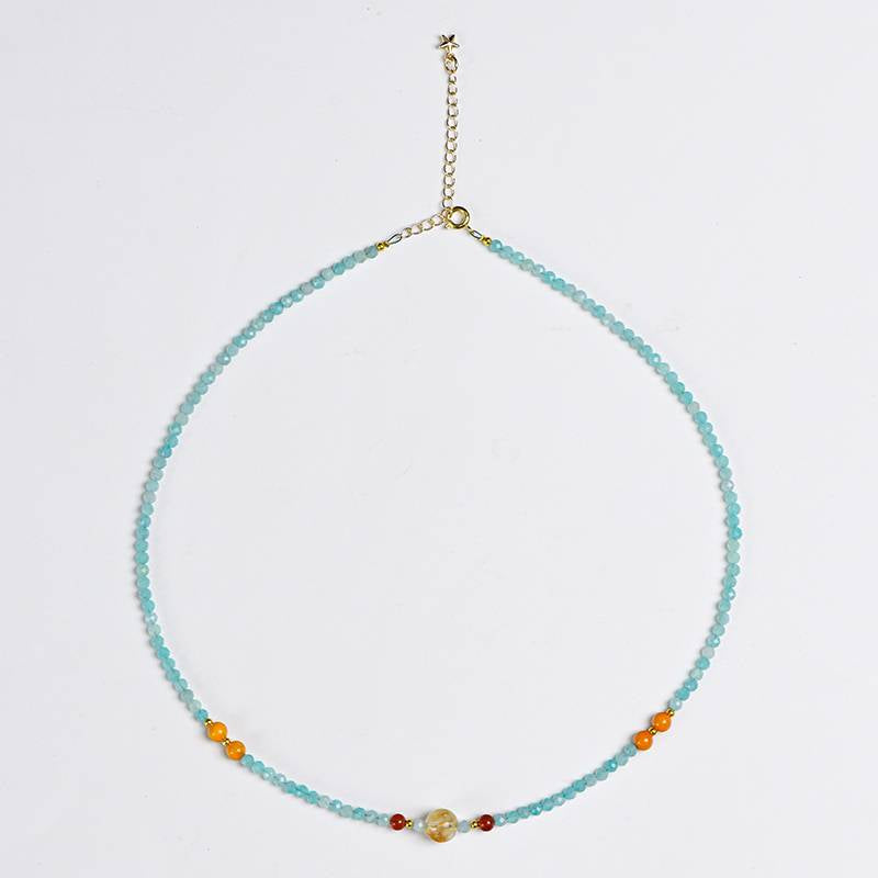 "Star Relay Messenger" Facet Tianhe Stone Energy Station collarbone chain: When hope turns into liquid green light, it flows ceaselessly among the interstellar stations