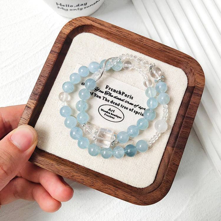"Extreme Radiance" Glacier Aquamarine Double Loop Bracelet