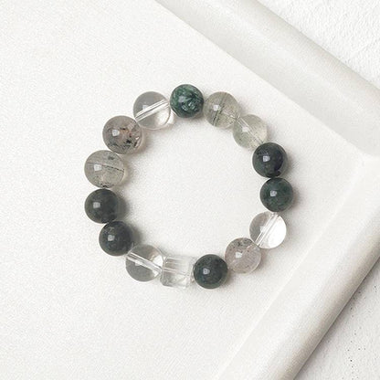 Azure Dragon Vein: Green Phantom, Green Rutile & Seraphinite Power Bracelet
