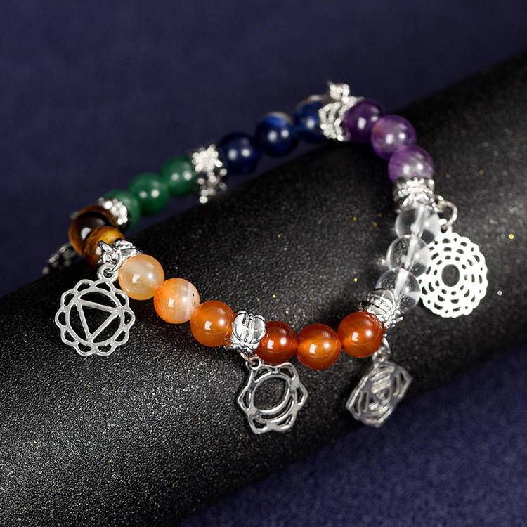 The Holy Light Ring · Seven Chakras Full Frequency Energy Bracelet: Seven-Colored Crystals, Connecting the spiritual veins