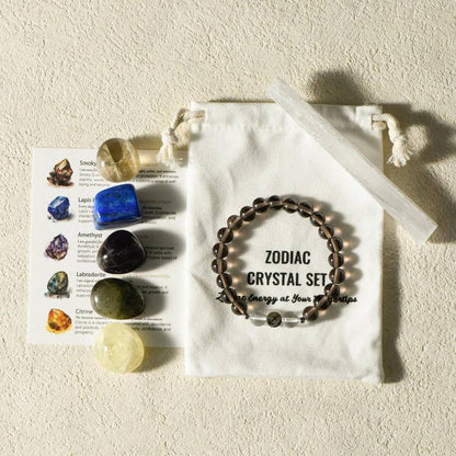 Unlock Your Cosmic Code ✨ Zodiac Healing Bracelet Kit w/ Tumble Stones — Align with Stars, Amplify Your Light!