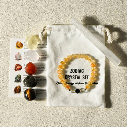 Unlock Your Cosmic Code ✨ Zodiac Healing Bracelet Kit w/ Tumble Stones — Align with Stars, Amplify Your Light!