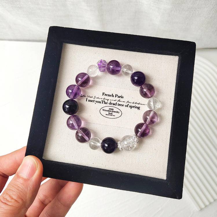 Amethyst round bead bracelet
