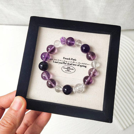 Amethyst round bead bracelet