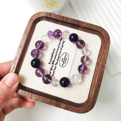Amethyst round bead bracelet