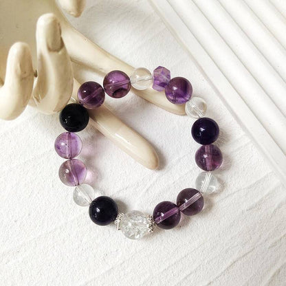 Amethyst round bead bracelet