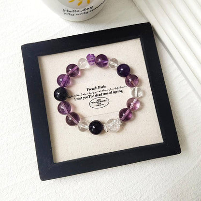 Amethyst round bead bracelet