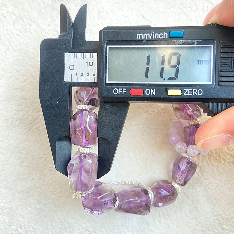 Natural Amethyst Beaded Bracelet  Amethyst Faceted Bracelet