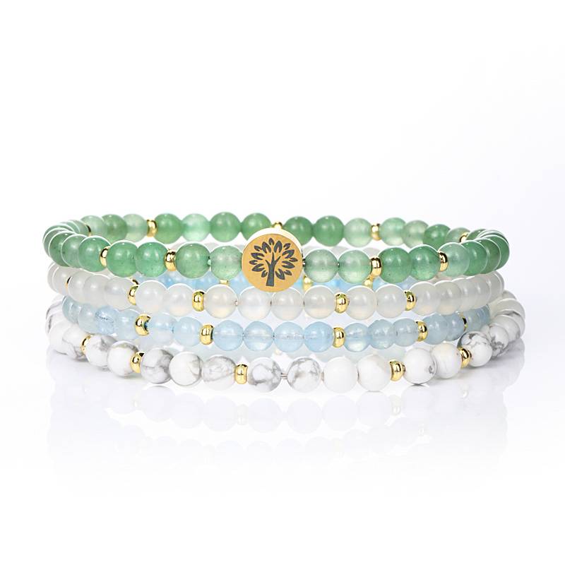 🌿 Ultimate Antibody in the era of imbalance: Green Dongling × Moonstone × aquamarine × White Turquoise - Four Stones Build a "Self-healing ecosystem"