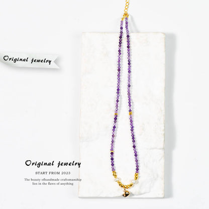 Secret Realm Enlightenment · Amethyst Faceted Alloy Series Collarbone Chain: Wisdom and Sharpness, Protective and Ever-present