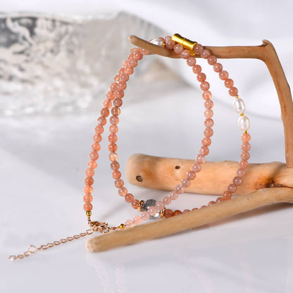 "Star Core Furnace" Sunstone Hair Crystal Particle Engine Collarbone chain: When the heart of a star beats in its neck, the light spear pierces through the dark curtain