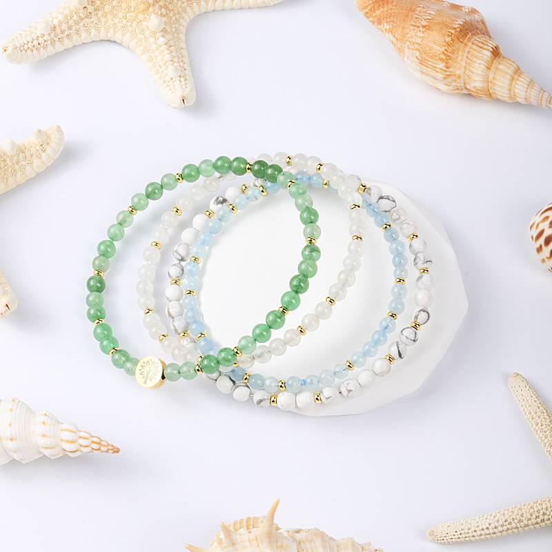 🌿 Ultimate Antibody in the era of imbalance: Green Dongling × Moonstone × aquamarine × White Turquoise - Four Stones Build a "Self-healing ecosystem"