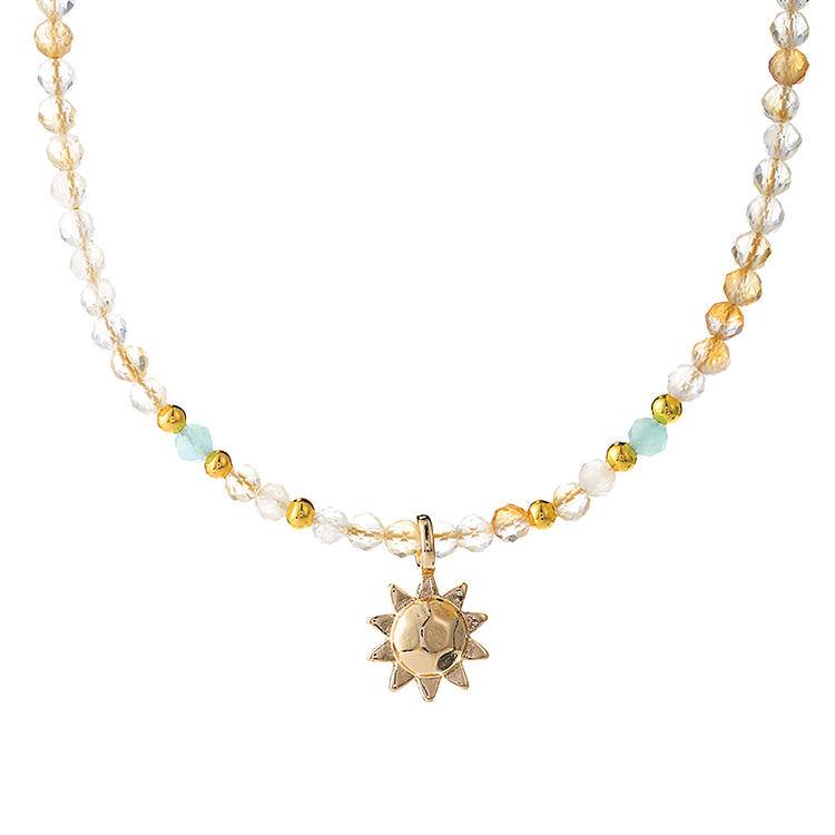 "Sunshine Tranquility" Yellow Crystal Daylight Quiet Domain Necklace