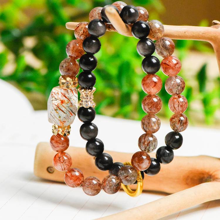 🖤✨ 【 Black Gold Super Portable Multi-Loop Bracelet 】 -- Dark Night Star River · Energy portable ✨🖤