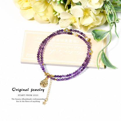 Secret Realm Enlightenment · Amethyst Faceted Alloy Series Collarbone Chain: Wisdom and Sharpness, Protective and Ever-present