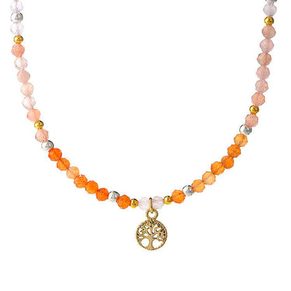 "Cosmic Root Vein" Seven-Crystal Life Tree Necklace: Wear the ever-lasting cosmic rhythm and experience the harmonious cycle of rebirth with every breath