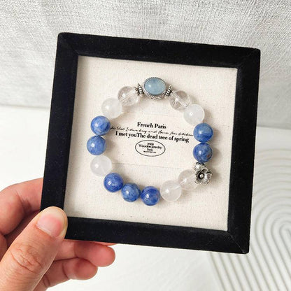 🌊✨ 【 White Crystal Blue crystal aquamarine Magic Box Bracelet 】 -- Pure · spiritual · Ocean Energy trio ✨🌊