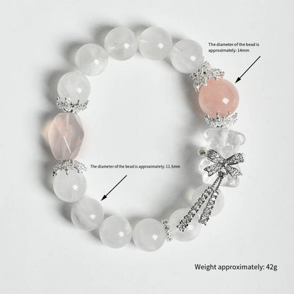 ❄️✨ 【 snowflake Ghost White Crystal Bear Bracelet 】 -- Pure guardian · Sweet dream ✨❄️