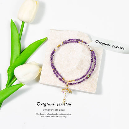 Secret Realm Enlightenment · Amethyst Faceted Alloy Series Collarbone Chain: Wisdom and Sharpness, Protective and Ever-present