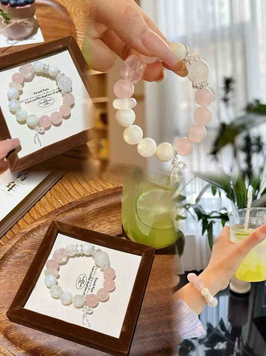 Sweet Strike · Gentle Twins ✨ Cheese snowflake Ghost Rose Crystal bracelet