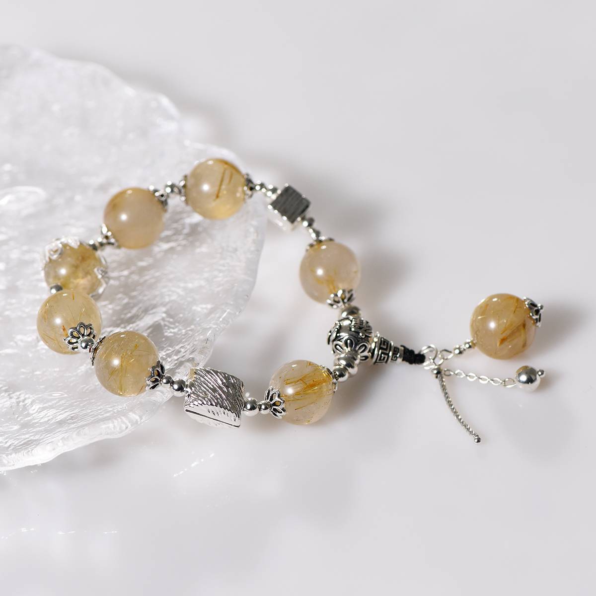 "Gilded Dream Weaving" Gold Hair Crystal Silver Jewelry Bracelet: To Best Friends · Simple and Light Luxury · Bring Wealth and Good Fortune · Career Companionship