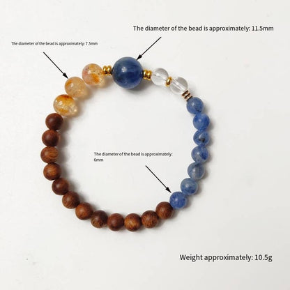🌿✨ [Blue crystal Agarwood Bracelet] -- Spiritual Charm and Serene cultivation ✨🌿