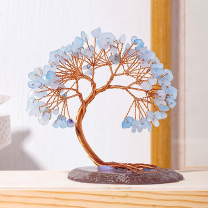 Natural Crystal Phoenix Tail Energy Tree - Yoga Meditation Frequency Modulation Anchor Point - Desk Rainbow Light Wealth Attraction Array - 7 chakras ×5 High-energy style
