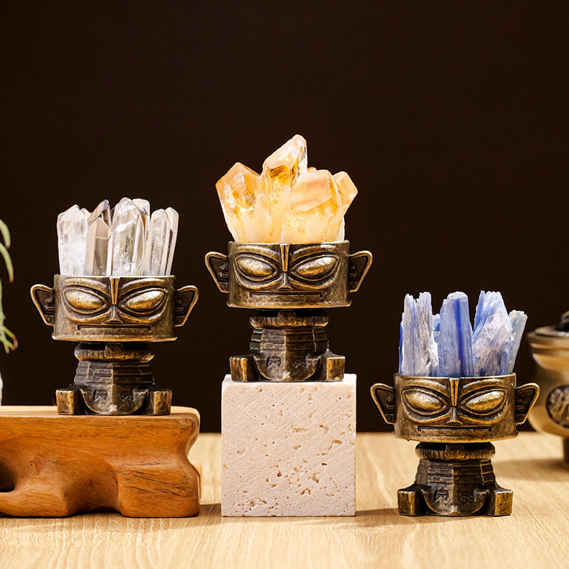 🌟 [Sanxingdui × Natural Crystal · Energy Cultural and Creative Diffuser Stone] - A mysterious dialogue between ancient Shu civilization and modern energy