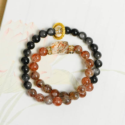 🖤✨ 【 Black Gold Super Portable Multi-Loop Bracelet 】 -- Dark Night Star River · Energy portable ✨🖤