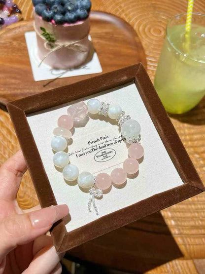 Sweet Strike · Gentle Twins ✨ Cheese snowflake Ghost Rose Crystal bracelet