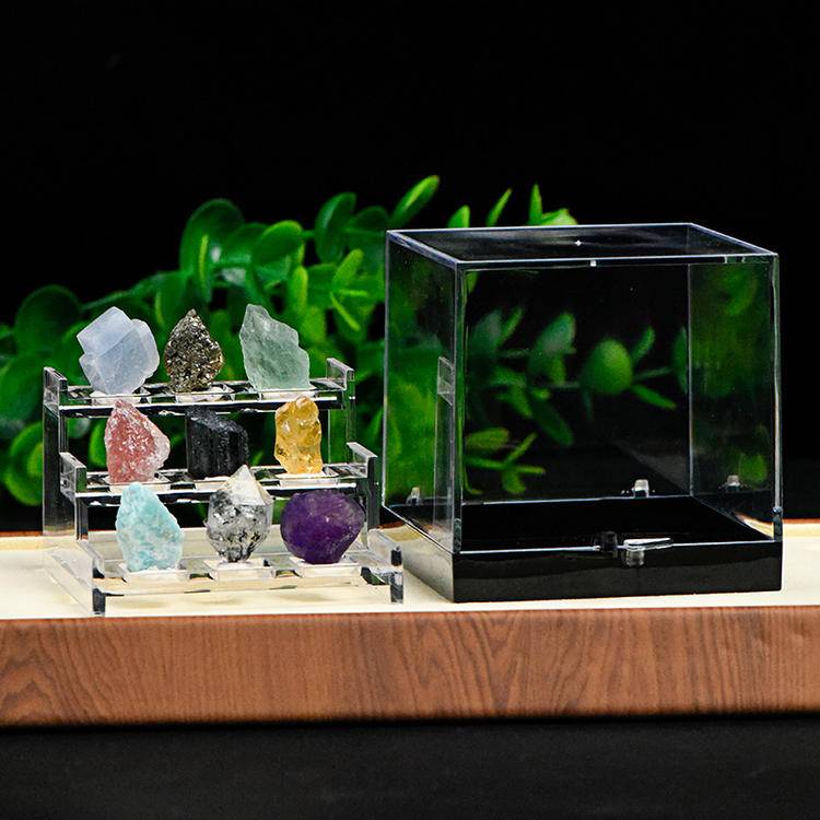 Nine-in-one Raw Stone Mineral Label Box: Mineral Special Forces from the Center of the Earth to Outer Space - Portable High-energy Physics Laboratory