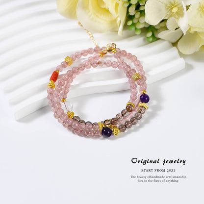 "Thorn Holy Fruit" Strawberry Crystal Dark Night Garden Collarbone Chain: The heart chakra crystallizes in the process of refinement, and the chakra is your Rosary