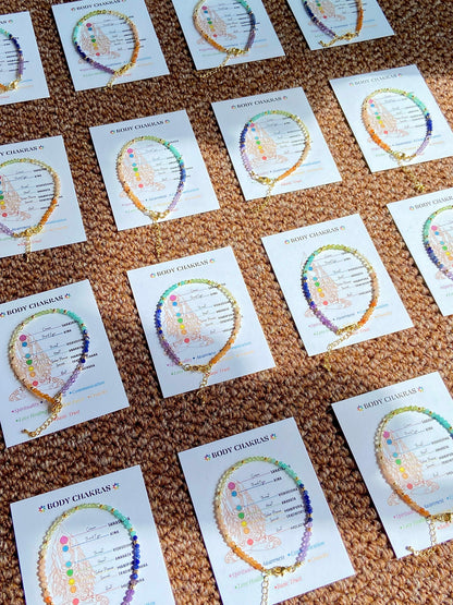 The Key of Light · Life Light Column: Faceted Crystal Seven-Chakra Bracelet with full-frequency Energy Precise activation