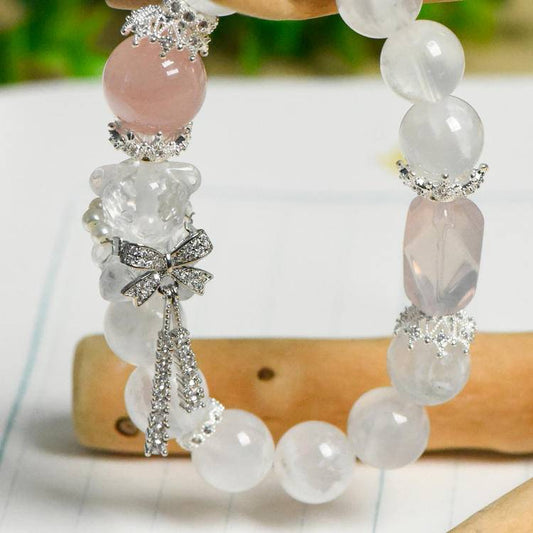❄️✨ 【 snowflake Ghost White Crystal Bear Bracelet 】 -- Pure guardian · Sweet dream ✨❄️