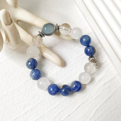 🌊✨ 【 White Crystal Blue crystal aquamarine Magic Box Bracelet 】 -- Pure · spiritual · Ocean Energy trio ✨🌊